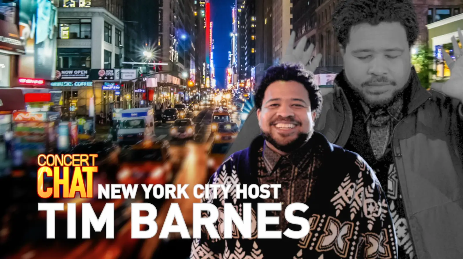 Concert CHAT New York City Host Tim Barnes banner